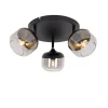 Design-Spot schwarz mit Gold und Rauchglas 3-flammig rund – Kyan