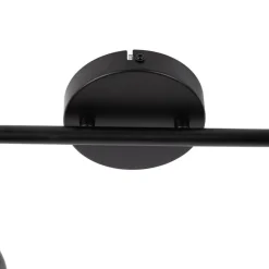 Design-Spot schwarz mit Gold und Rauchglas 2-flammig – Kyan