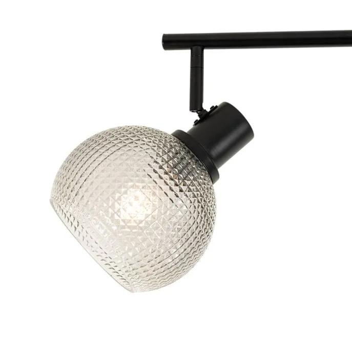 Design-Spot schwarz mit Rauchglas 3-flammig - Chico