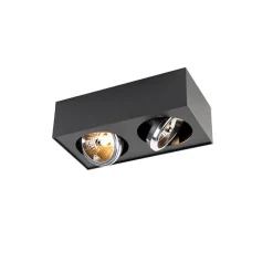 Design-Spot schwarz quadratisch 2-flammig - Kaya