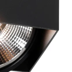 Design-Spot schwarz rechteckig AR111 2-flammig - Box