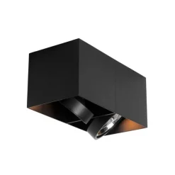 Design-Spot schwarz rechteckig AR111 2-flammig - Box