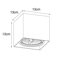 Design-Spot schwarzes Quadrat AR111 - Box