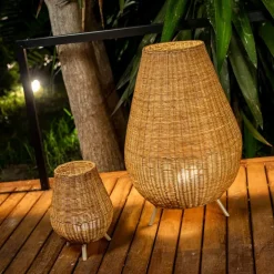Dimmbare Stehleuchte aus Rattan IP65 mit Fernbedienung - Saona