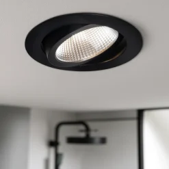 Einbau-Strahler Schwarz 9,5 cm inkl. LED 1300lm dimmbar IP65 - Gaius