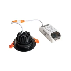Einbau-Strahler schwarz 6,8 cm inkl. LED 750 lm dimmbar IP65 - Gaius