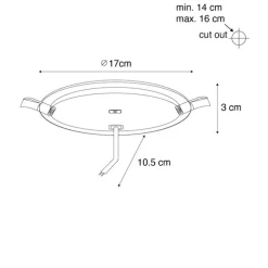 Einbaustrahler weiß 17 cm inkl. LED 3-Stufen-Dimmbar in Kelvin mit Dip-Schalter - Stephanie