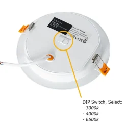 Einbaustrahler weiß 17 cm inkl. LED 3-Stufen-Dimmbar in Kelvin mit Dip-Schalter - Stephanie