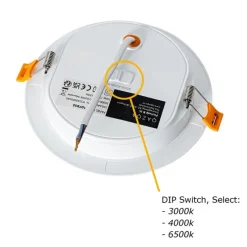 Einbaustrahler weiß 14,5 cm inkl. LED 3-Stufen-Dimmbar in Kelvin mit Dipschalter - Stephanie