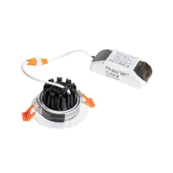 Einbaustrahler weiß 6,8 cm inkl. LED 750lm dimmbar IP23 - Gaius