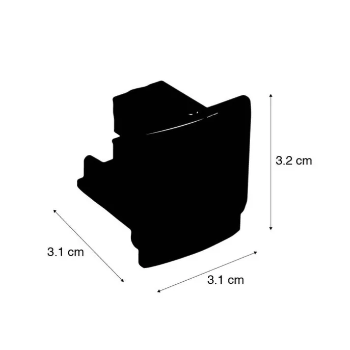 Endkappe für 3-Phasen-Schiene schwarz - 3-Phasig