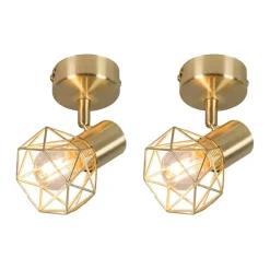 2er Set Art Deco Spot Messing dreh - und neigbar - Mosh 1