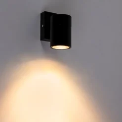 2er Set Außenwandleuchte schwarz Edelstahl IP44 - Solo