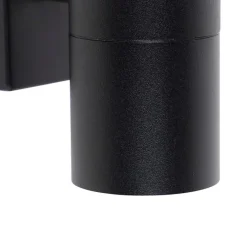 2er Set Außenwandleuchte schwarz Edelstahl IP44 - Solo