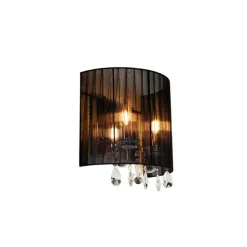 2er Set Chrom Wandlampen mit schwarzem Schirm - Ann-Kathrin 2