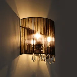 2er Set Chrom Wandlampen mit schwarzem Schirm - Ann-Kathrin 2