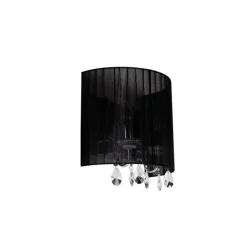 2er Set Chrom Wandlampen mit schwarzem Schirm - Ann-Kathrin 2