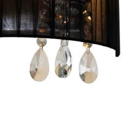 2er Set Chrom Wandlampen mit schwarzem Schirm - Ann-Kathrin 2