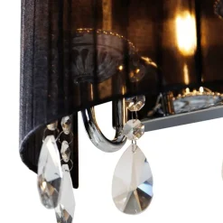 2er Set Chrom Wandlampen mit schwarzem Schirm - Ann-Kathrin 2