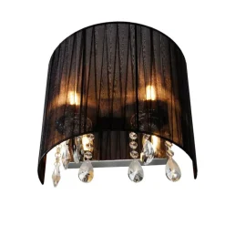 2er Set Chrom Wandlampen mit schwarzem Schirm - Ann-Kathrin 2