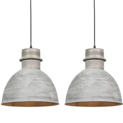 2er Set Country Hängelampen grau - Dory