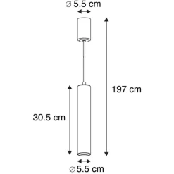 2er Set Design Hängelampen weiß - Tuba klein