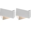2er Set Design Wandlampen weiß - Fold