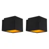 2er Set Design Wandleuchten schwarz / gold inkl. LED - Caja