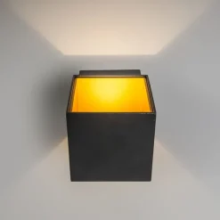 2er Set Design Wandleuchten schwarz / gold inkl. LED - Caja