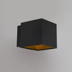 2er Set Design Wandleuchten schwarz / gold inkl. LED - Caja
