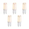 5er Set dimmbarer G9 LED-Lampen Opal 3W 250lm 2200K