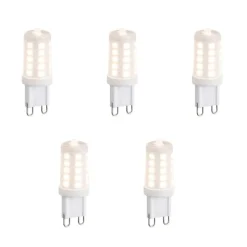 5er Set dimmbarer G9 LED-Lampen Opal 3W 250lm 3000K