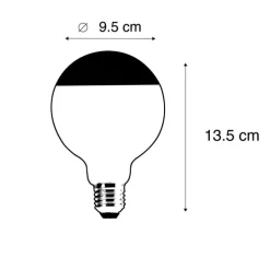 5er Set E27 dimmbare LED Filament Glühbirnen G95 schwarz 550lm 2700K