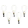 5er Set E14 LED-Glühbirnen P45 Klar 2,2W 470lm 2700K