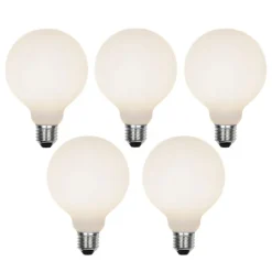 5er Set E27 3-Stufen dimmbar LED Glühbirnen G95 Matt 5W 550lm 3000K