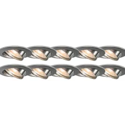 10er Set Einbaustrahler Chrom kippbar - Edu