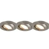 3er Set Einbaustrahler Stahl inkl. LED IP44 - Relax LED