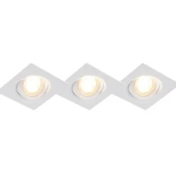 3er Set Einbaustrahler weiß inkl. LED 3-stufig dimmbar - Miu