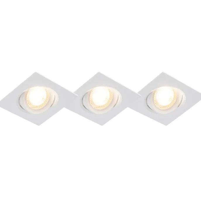 3er Set Einbaustrahler weiß inkl. LED 3-stufig dimmbar - Miu