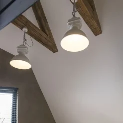 2er Set Industrie Hängelampen klein matt weiß - Sicko