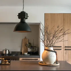 2er Set Industrie Hängelampen klein matt schwarz - Sicko