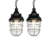 2er Set Industrie Hängelampen schwarz - Cabin