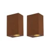 2er Set Industrie Wandleuchten rostbraun IP44 - Baleno II