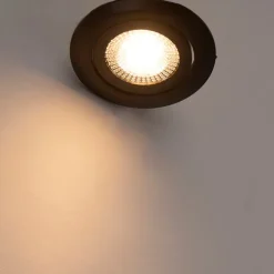 5er Set moderne Einbaustrahler schwarz inkl. LED 3-stufig dimmbar - Mio