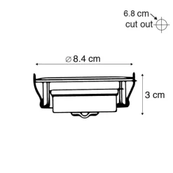 5er Set moderne Einbaustrahler schwarz inkl. LED 3-stufig dimmbar - Mio