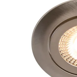 5er Set moderne Einbaustrahler Stahl inkl. LED 3-stufig dimmbar - Mio