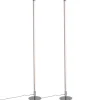 2er Set moderne Stehleuchten LED chrom - Line-up