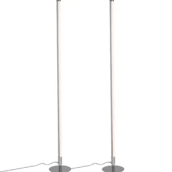 2er Set moderne Stehleuchten LED chrom - Line-up