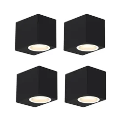 4er Set moderne Wandleuchten schwarz IP44 - Baleno I