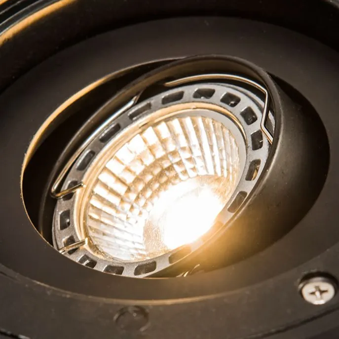 6er Set Outdoor Bodenstrahler Edelstahl IP65 - Delux